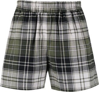 Check-Pattern Cotton Shorts