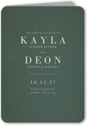 Wedding Program Cards: Captivating Couple Wedding Program, Beige, 5X7, Matte, Folded Smooth Cardstock, Rounded