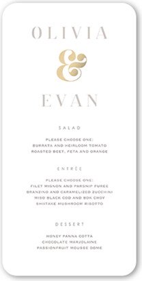 Wedding Menu Cards: Alluring Ampersand Wedding Menu, Yellow, 4X8 Flat Menu, Matte, Signature Smooth Cardstock, Rounded