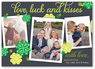 St. Patrick's Day Cards: Love Luck Kisses St. Patrick's Day Card, Grey, Standard Smooth Cardstock, Square