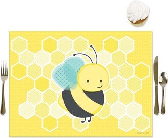 Big Dot Of Happiness Honey Bee - Party Table Decor - Baby Shower or Birthday Party Placemats - 16 Ct