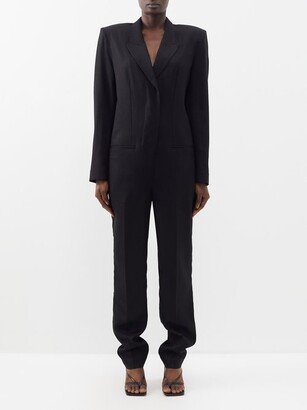 Tuxedo-lapel Tailored Jumpsuit