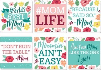 Big Dot Of Happiness Colorful Floral Happy Mother's Day - Funny Party Decor - Drink Coasters Set of 6