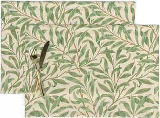 William Morris Placemats | Set Of 2 - Willow Bough By Peacoquettedesigns Victorian Art Nouveau Botanical Cloth Spoonflower