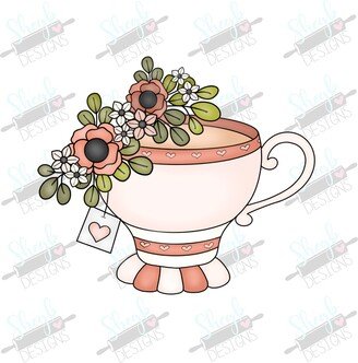 Floral Teacup 2 Cookie Cutter