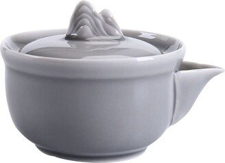 Oriarm Ice-Gray Ceramic Hand Grab Tea Pot