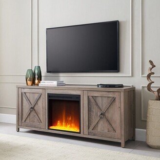 Snake River Décor Gray Oak TV Stand with Crystal Fireplace Insert - 58 inches