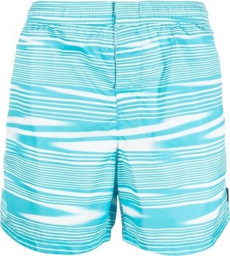 Artist Stripe-Print Swim Shorts