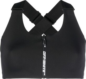 Zip-Up Logo Sports Bra