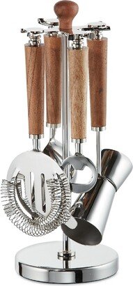 Roselli Napa Stainless Steel & Wood 4-Piece Bar Tool Set