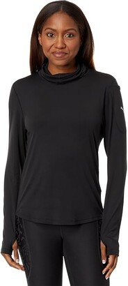 Brushed Cloudspun Run Long Sleeve Black) Women's Clothing