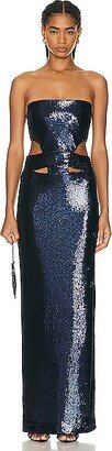 ET OCHS Ava Strapless Cut Out Gown in Navy