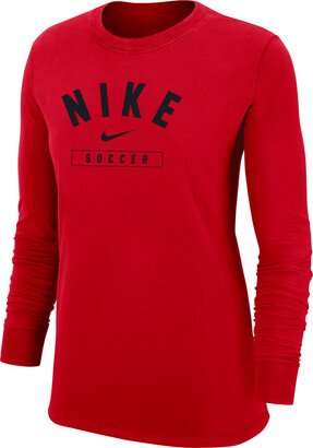 Women's Swoosh Soccer Long-Sleeve T-Shirt in Red