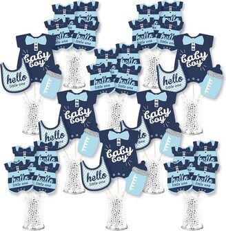 Big Dot Of Happiness Hello Little One Blue & Silver Centerpiece Showstopper Table Toppers 35 Pc