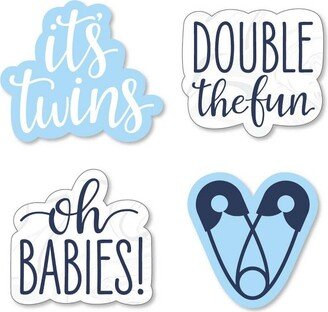 Big Dot of Happiness It's Twin Boys - DIY Shaped Blue Twins Baby Shower Cut-Outs - 24 Count