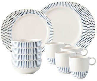 Sitio Stripe 16-Piece Dinnerware Set