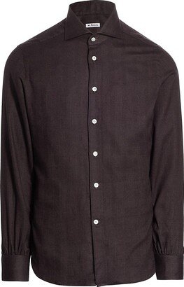 Cotton-Blend Button-Front Shirt