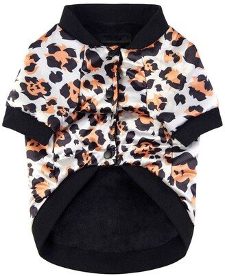 Fresh Pawz Leopard Print Satin Jacket | Dog Clothing - Large