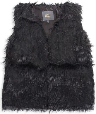 Luxe Faux Fur Faux Fur Open Front Vest-AB