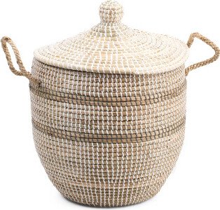 TJMAXX Medium Seagrass Storage Basket With Handles