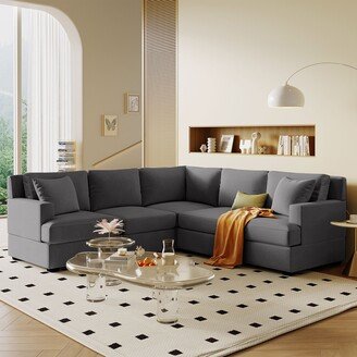 GEROJO Modern Sectional Modular Sofa with Solid Frame, Customizable Design, and Cozy Tossing Cushions for Stylish Living Room