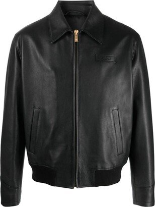 Tiger-Print Leather Jacket