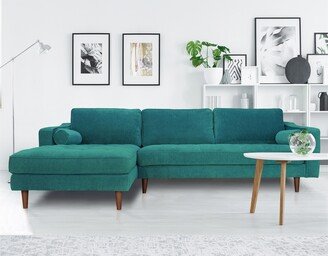 BESTCOSTY Upholstered Sectional Sofa - Turquoise