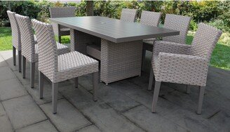 Monterey Rectangular Outdoor Patio Dining Table With 6 Armless Chairs And 2 Chairs W/ Arms