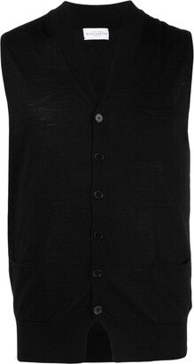 V-neck wool vest