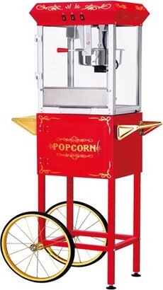 Great Northern Popcorn 8 oz. Foundation Style Popcorn Popper Machine Cart - Red