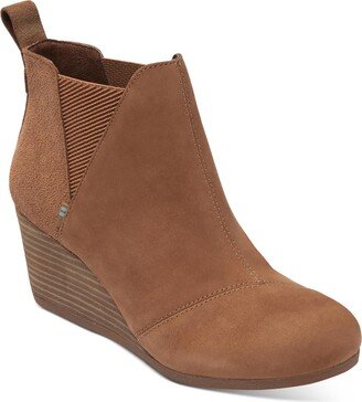 Kelsey Womens Leather Ankle Wedge Boots