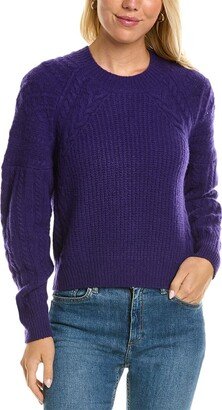 Shaker Cable Raglan Mock Cashmere Sweater