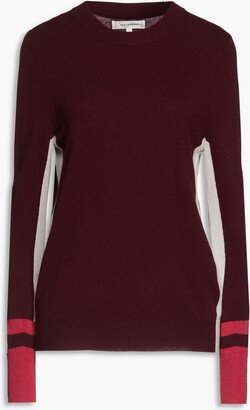 Color-block wool and cashmere-blend sweater