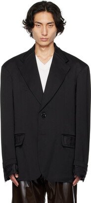 Black Raw Edge Blazer