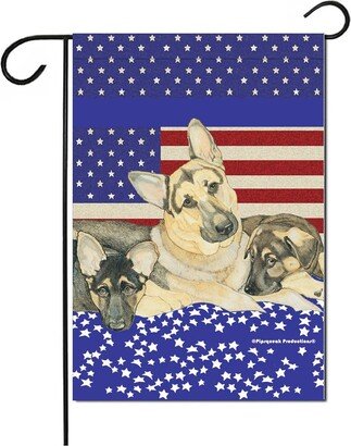 German Shepherd Patriotic Garden Flag