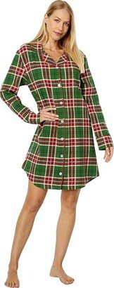 Little Blue House by Hatley Country Christmas Plaid Flannel Nightdress (Red) Women's Pajama