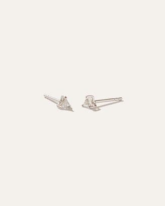 14K Gold Petite Diamond Triangle Sol Studs