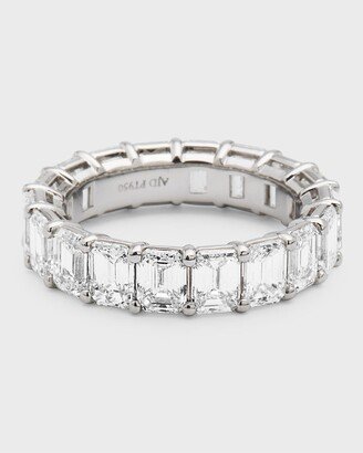 Neiman Marcus Diamonds Platinum Emerald-Cut FG/VS Diamond Eternity Band, Size 6.75, 7.74tcw