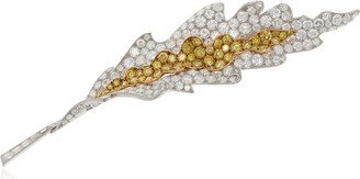 Simon Teakle Diamond Leaf Spray Brooch, By Sterlé