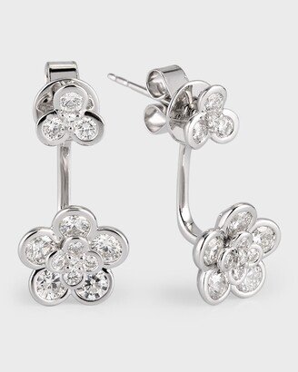 Lisa Nik 18K White Gold Cluster Diamond Flower Earring Jackets