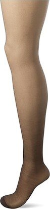 Women's Control Top Reinforced Toe Silk Reflections Panty Hose (Barely Black) Hose