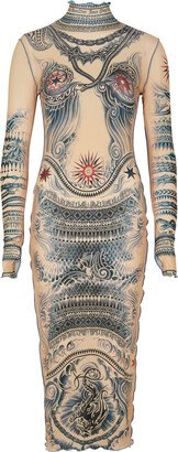 Sun Tattoo Printed Stretch-jersey Midi Dress