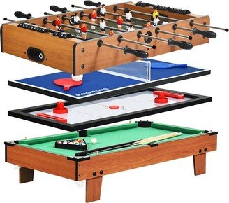 4 In 1 Multi Game Hockey Tennis Football Pool Table Billiard Foosball Gift