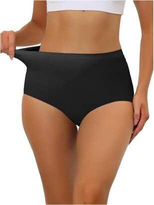 Allegra K Women' Elatic High-Waited Unlined Breathable No Show Hipter Underwear Black Medium