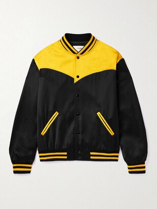 Colour-Block Satin Bomber Jacket