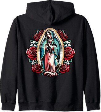 Happy Catholics Virgen de Guadalupe Our Lady of Guadalupe Catholic Mary Rose Zip Hoodie