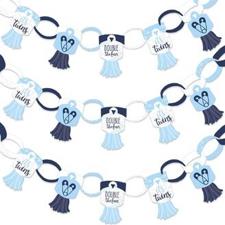 Big Dot Of Happiness It's Twin Boys - 90 Chain Links & 30 Tassels Blue Paper Chains Garland - 21 ft