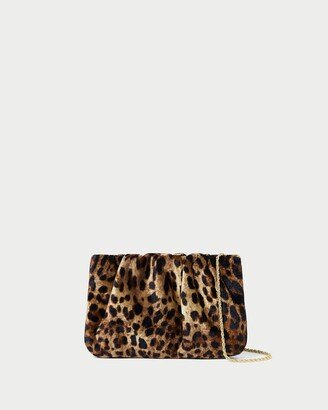 Brit Leopard Flat Gathered Clutch