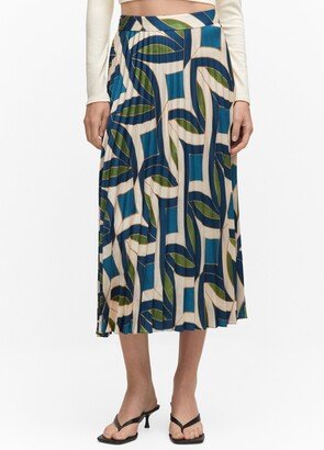 Women's Printed Pleated Skirt