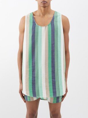 Oversized Striped-cotton Tank Top